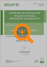 Certificado de participación Grupos de Trabajo BREEAM ES Vivienda 2018