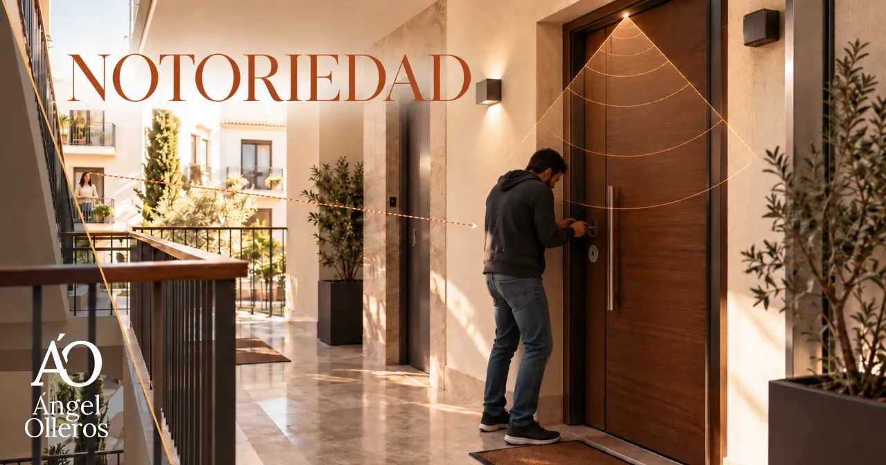 Intento de forzado de una puerta de seguridad con detección anticipada y vigilancia natural de vecinos en un bloque residencial.