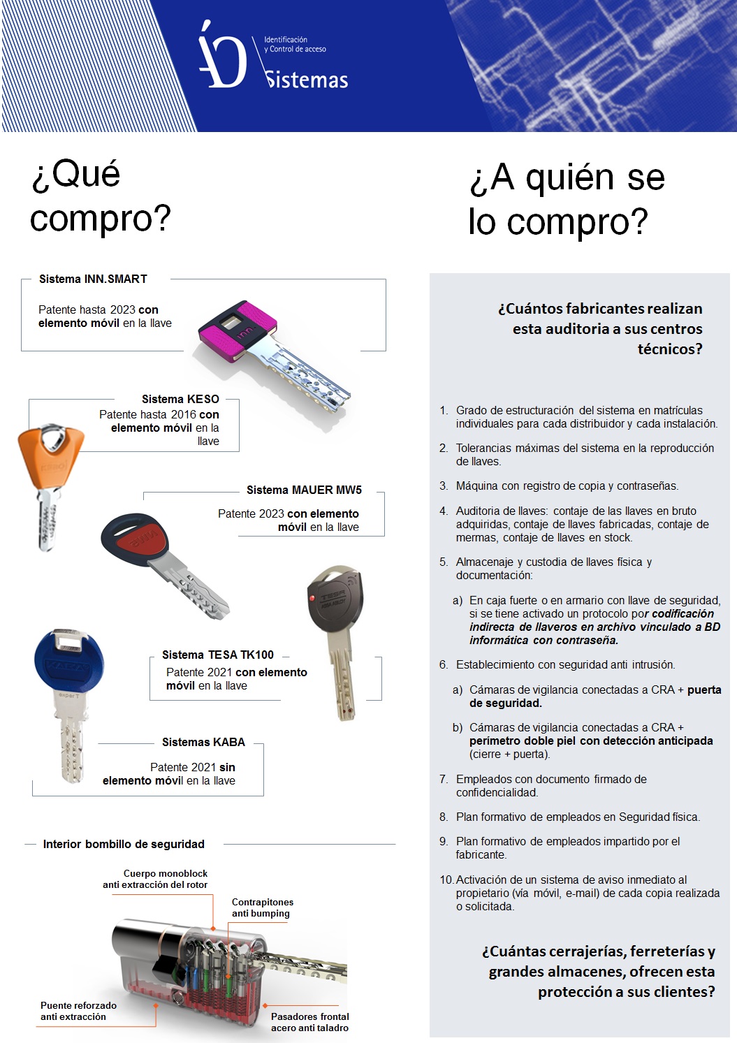 comparativa llaves de seguridad by angel olleros