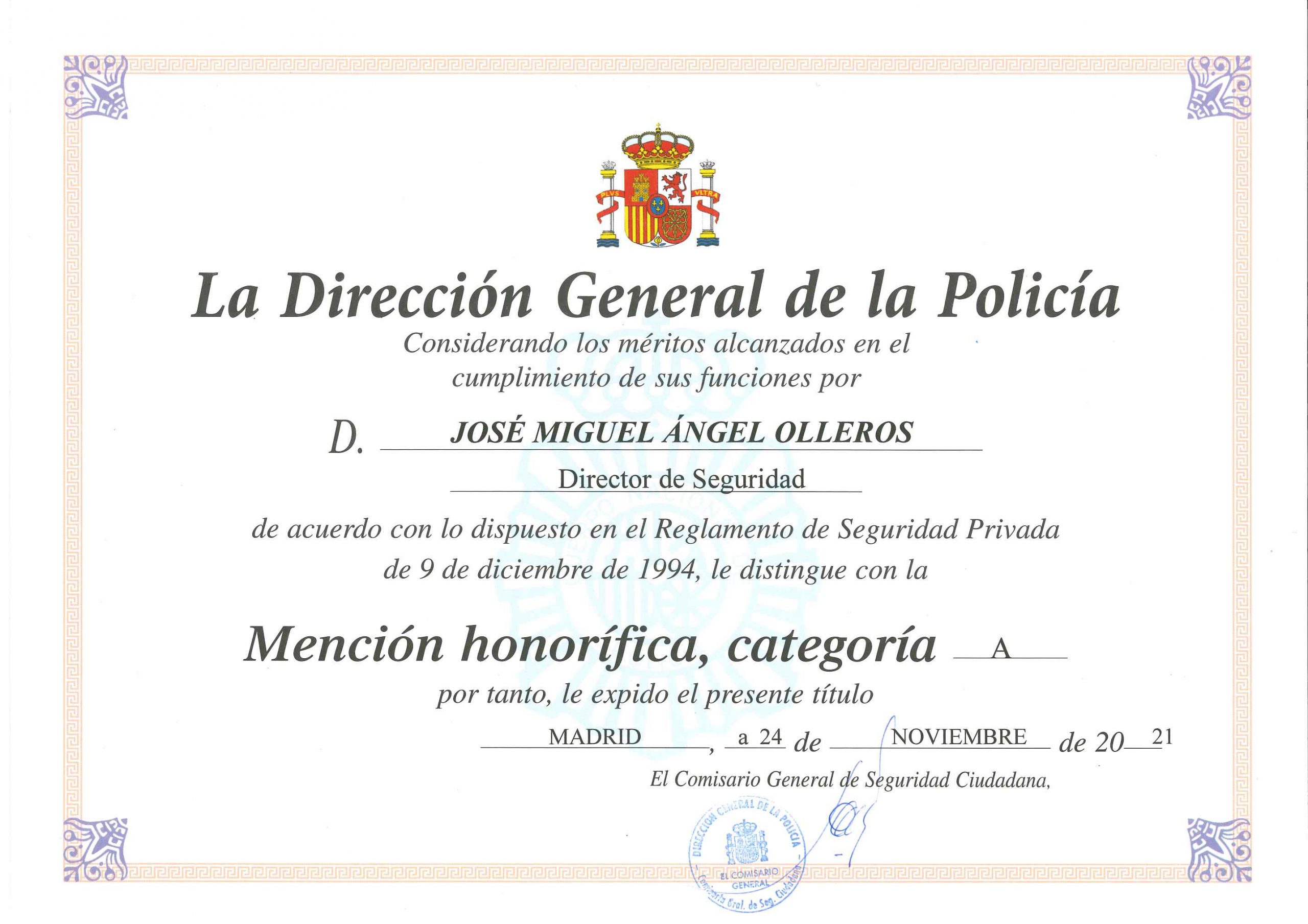 Angel Olleros-mención-honorifica-categoría A. 