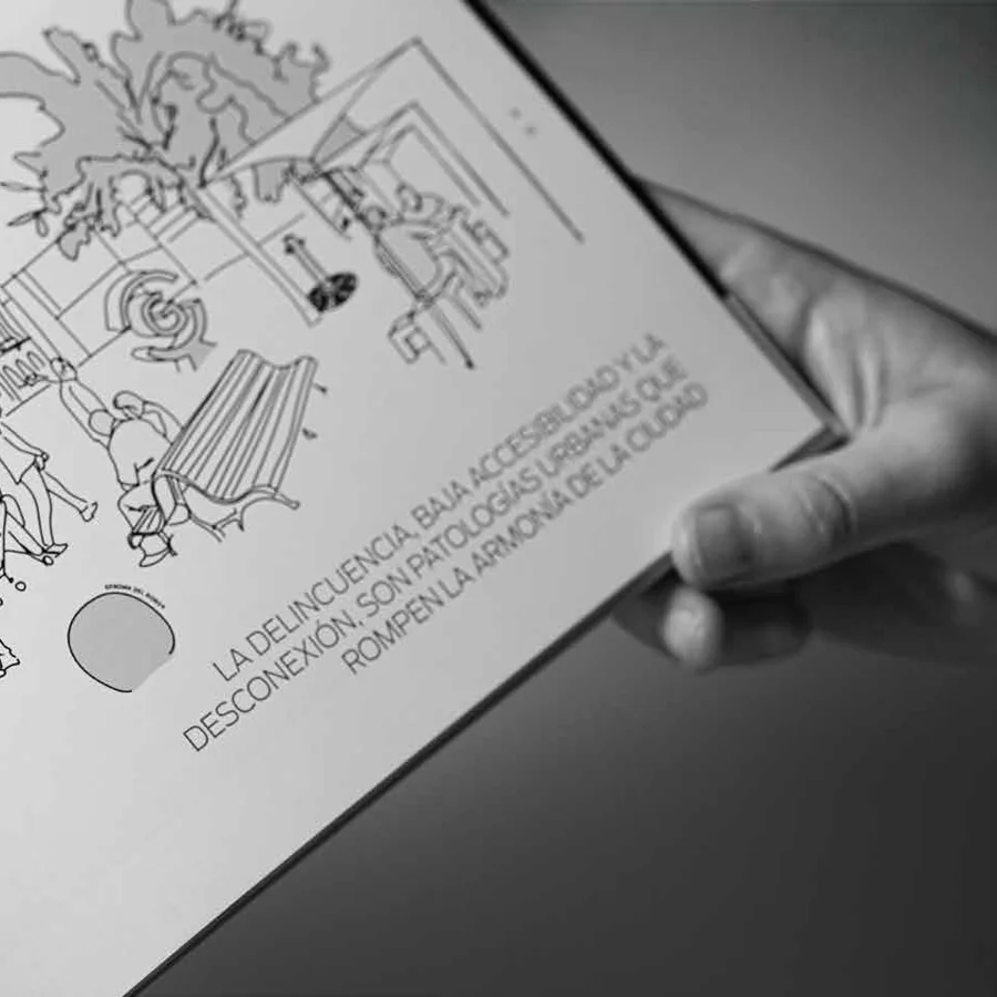 Fotografía de un libro de seguridad mostrando una imagen y un texto sobre delincuencia.